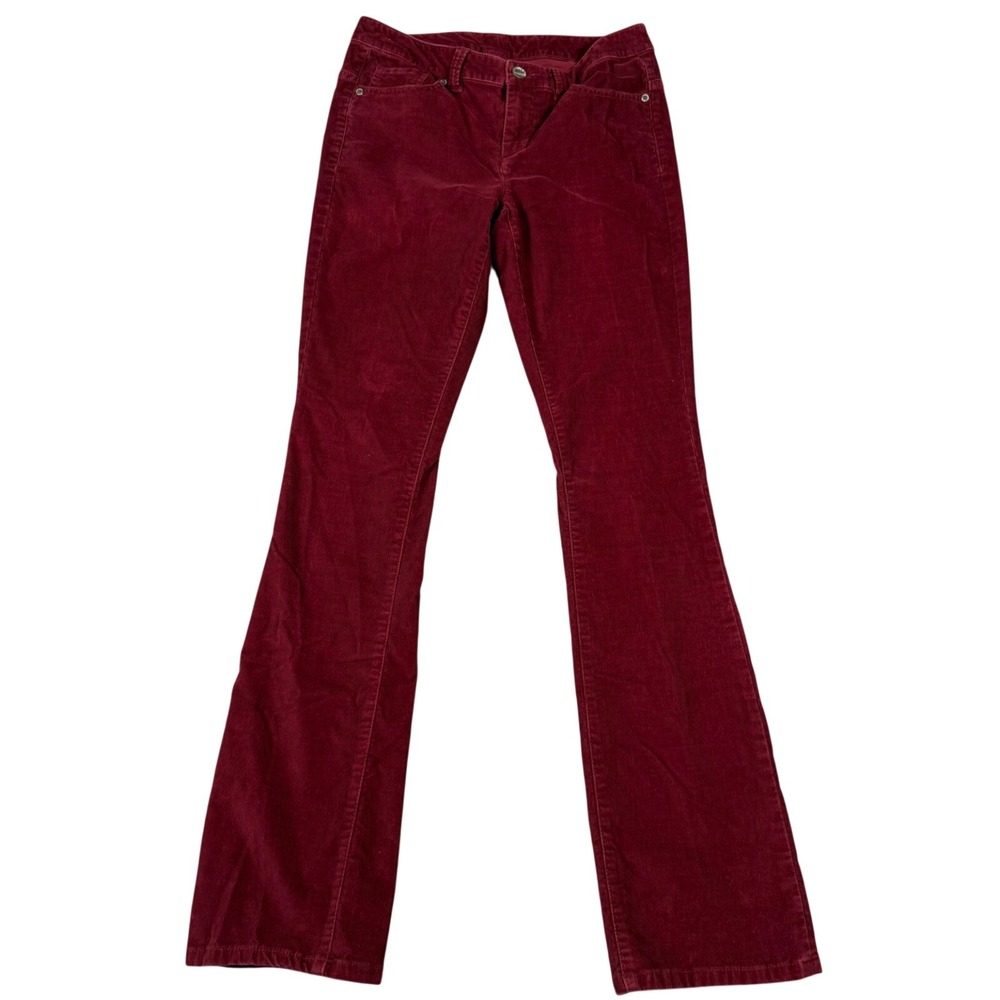 London Jean Vintage 90s Burgundy Corduroy Pants 8 Long Bootcut Red Wine Stretch
